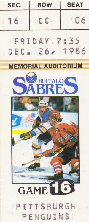 1986 buffalo sabres pittsburgh ticket