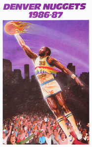 1986 Denver Nuggets Retro Basketball Poster