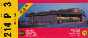 1986 NCAA Mens Basketball Semi Final Ticket Art