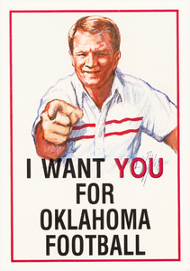 I Want You for Oklahoma Football Barry Switzer Poster 1986