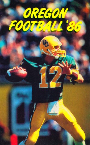 1986 oregon ducks retro college football poster