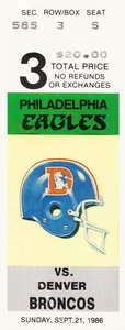 1986 Philadelphia Eagles vs. Denver Broncos 