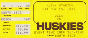 1986 UCLA vs. Washington Football Ticket Art