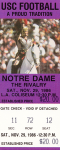 1986 USC Trojans vs. Notre Dame Irish