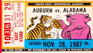 1987 Alabama  vs. Auburn Football Ticket Wall Art 