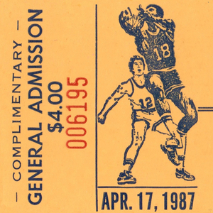 1987 Basketball Ticket Stub Remix Art