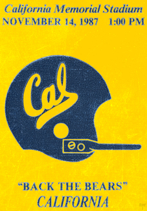 1987 Cal Bear Football Ticket Remix Art