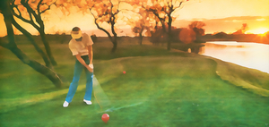 1987 Golf Watercolor Art