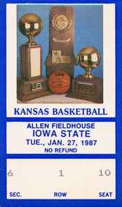 1987 Kansas Basketball Ticket Canvas 