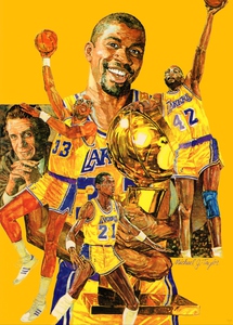 1987 Magic Johnson Lakers Basketball Art Remix
