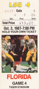 1987 LSU vs. Florida Football Ticket Poster