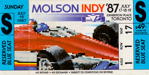 1987 Molson Indy Race Ticket Stub Print