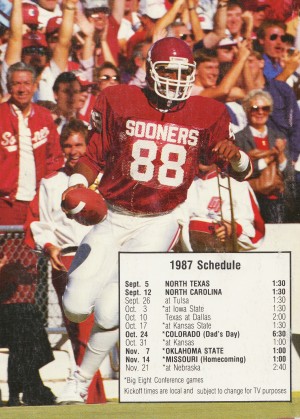 1987 oklahoma sooners football schedule poster
