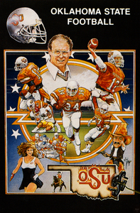 1987 Oklahoma State Football Pocket Schedule Art