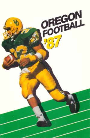 1987 oregon ducks retro football poster