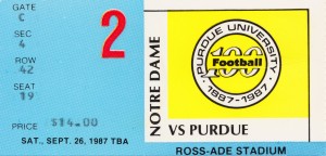 1987 Purdue vs. Notre Dame