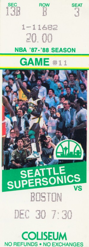 1987 seattle supersonics boston celtics ticket art