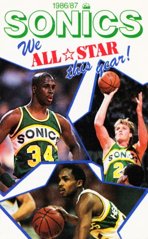 1987 seattle supersonics nba all star game poster