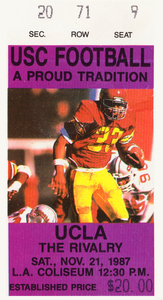 1987 USC Trojans vs. UCLA Bruins Football Ticket Poster