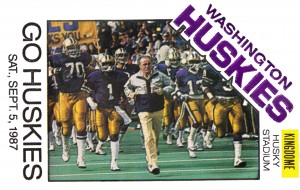 1987 Washington Huskies Football Ticket Remix Art