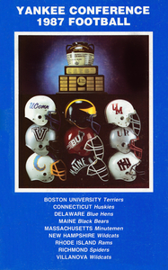 1987 Yankee Conference Football Helmet Art | Row 1
