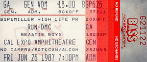 1987 Run DMC and Beastie Boys Ticket Art