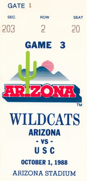 1988 arizona wildcats football vintage ticket stub canvas art