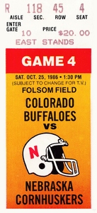 1986 Colorado Buffaloes vs. Nebraska Cornhuskers