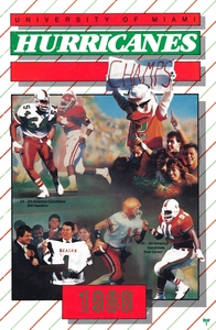 1988 Miami Hurricanes Football Poster