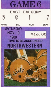 1988 Northwestern Wildcats vs. Illinois Illini