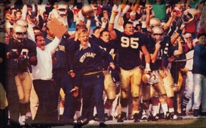 1988 Lou Holtz Notre Dame Football Sideline Art 