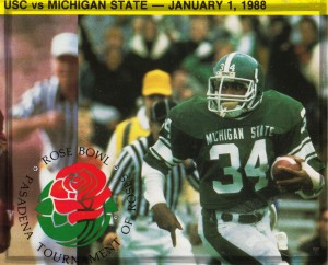 1988 Michigan State Lorenzo White Rose Bowl Art