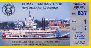 1988 Sugar Bowl Ticket Stub Art