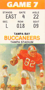 1988 Tampa Bay Buccaneers Ticket Stub Art