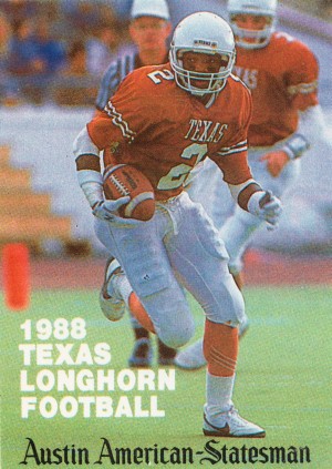 1988 Texas Longhorn Football Eric Metcalf Poster