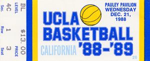 1988 UCLA Bruins Basketball Ticket Canvas