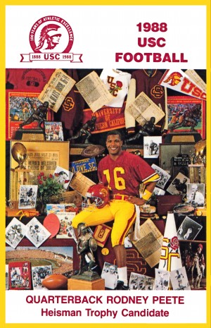 1988 usc football poster heisman candidate rodney peete
