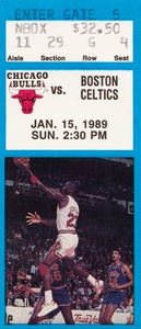 1989 Chicago Bulls vs. Boston Celtics Ticket Stub Print
