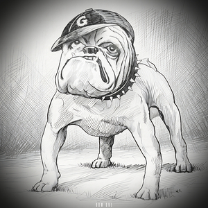 1920s Georgia Bulldog Art by Artist H.S.