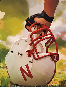 Nebraska Cornhuskers Football Helmet Art
