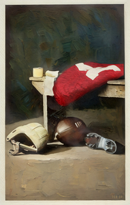 1920s Nebraska Football Locker Room Art