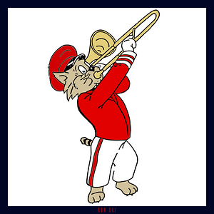1950s Arizona Wildcat Trombone Player Art