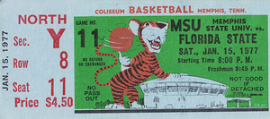 1977 Memphis State Basketball Ticket Art