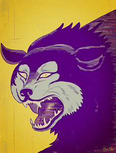 Early 1900s Washington Husky Art Remix