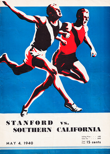 1940 Stanford vs. Southern California Track Art