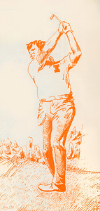 1970s Illinois Fighting Illini Golf Art