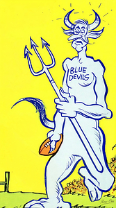 1968 Duke Blue Devil Cartoon Remix Art