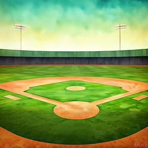 minimalist baseball stadium art