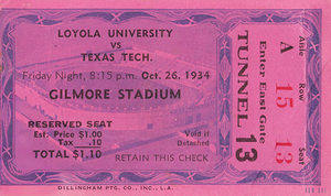 1934 Texas Tech at Loyola of Los Angeles