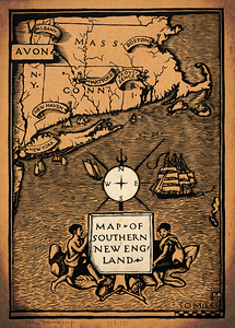 Early 1900s Map of Southern New England